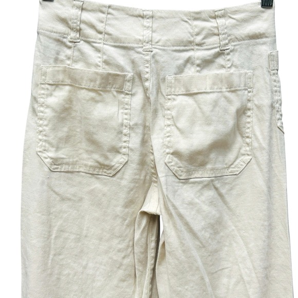 Anthropologie Maeve Colette Pant 24 Beachy Coastal Crop Wide White Summer Grunge - Picture 5 of 8